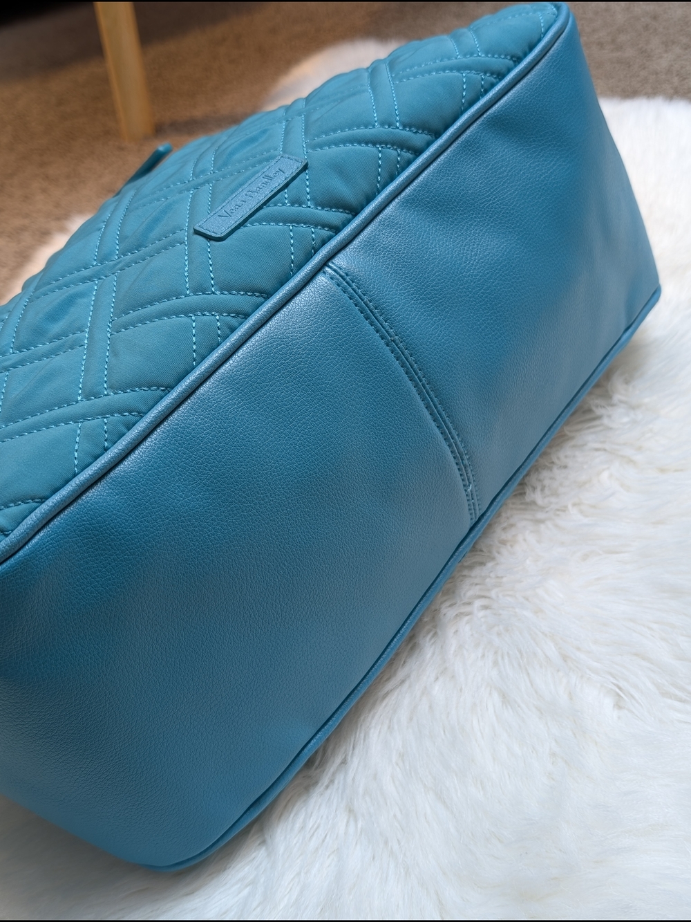 Vera Bradley Vivian Hobo Bag Turquoise Quilted Handbag Shoulder Bag - Picture 6 of 12